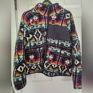 Aztec Vibrant full zip FLEECE jacket size large